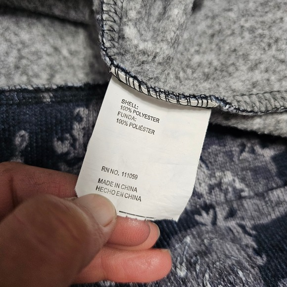 Canyon Creek Navy Floral Fleece Pullover Mock Neck Snap Button M - Picture 7 of 8